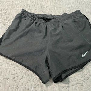 Nike Running Shorts Athletic Womens Black Gray Lined Medium